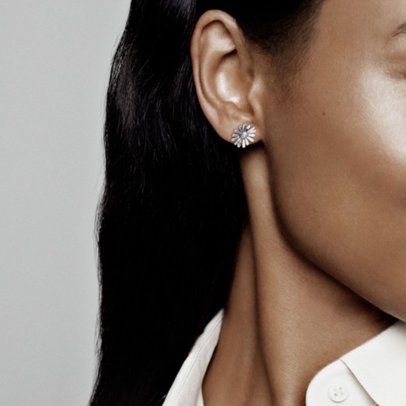 Pandora Pave Daisy Flower Earrings. - Picture 2 of 2